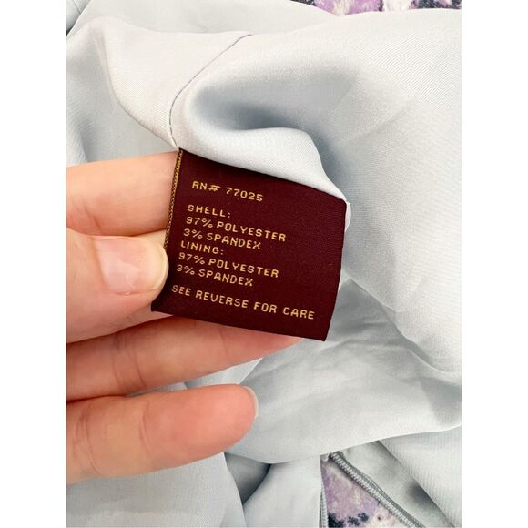 Hal Rubenstein Ruched Purple Floral Print Round Neck Sheath Dress Size 14 NWT - Picture 7 of 7